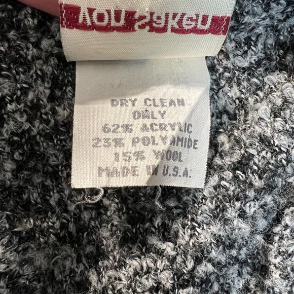 VON SAKEN Poncho Sweater Womens One Size Gray Wool Blend Knit Toggle Longline - Picture 10 of 13